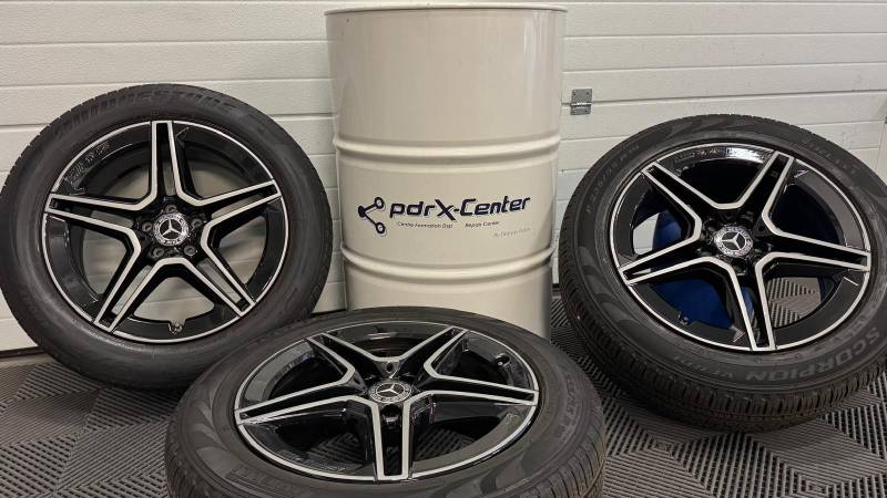 Après réparation jante alu finition au tour diamantée 