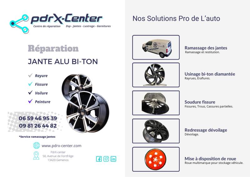 Offres pro services réparation de jante Alu dédier aux professionnels du Département 13 bouches du rhône