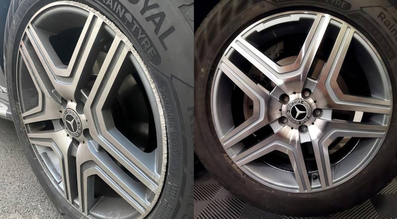 Jante alu polie bi-ton réparée avec finition de qualité chez PDRX-Center