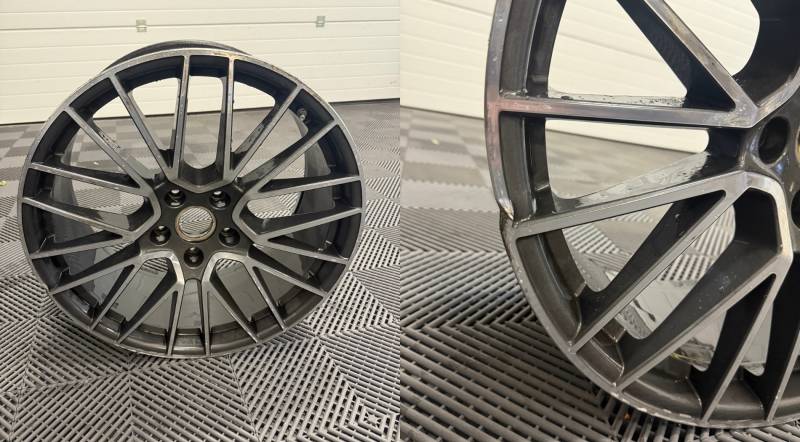 Jante porsche cayenne avant réparation 