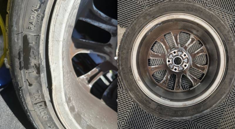 Redressage d’une jante alu de Renault Mégane sur aubagne - gémenos proche de marseille