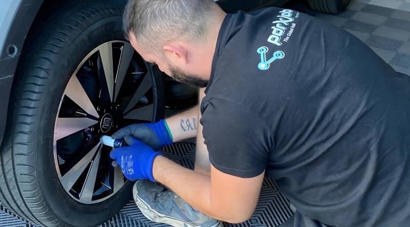 Intervention de remontage d’une jante réparer 