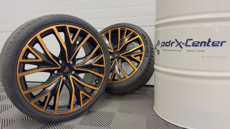 Rénovation de jante alu bi-ton finition Copper chrome sur modèle Cupra pour un client venu de Martigues 13